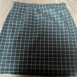 Blue and white pencil skirt